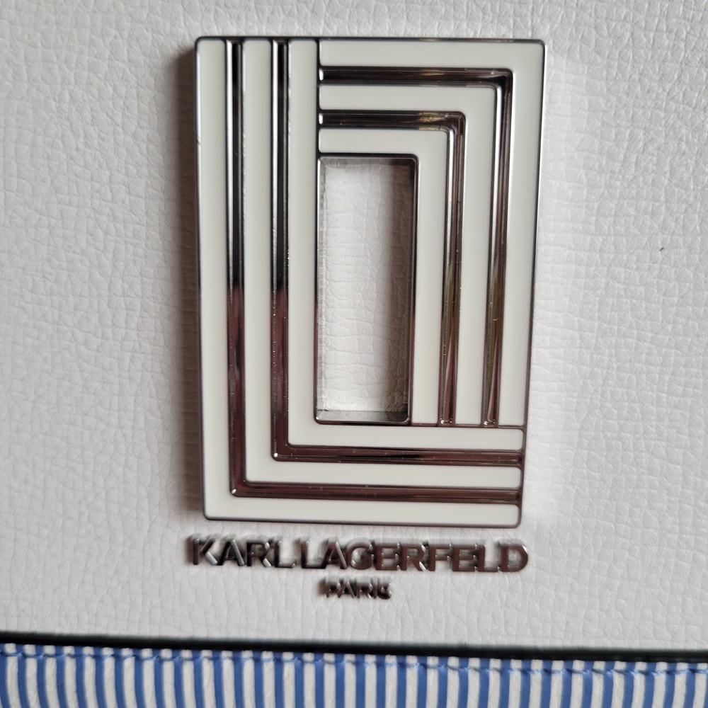 Karl Lagerfeld Blue and White Crossbody Bag - Picture 2 of 15